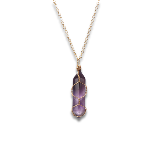 Collier en Or avec Améthyste - Élégance Violette | Bijoux Chakra