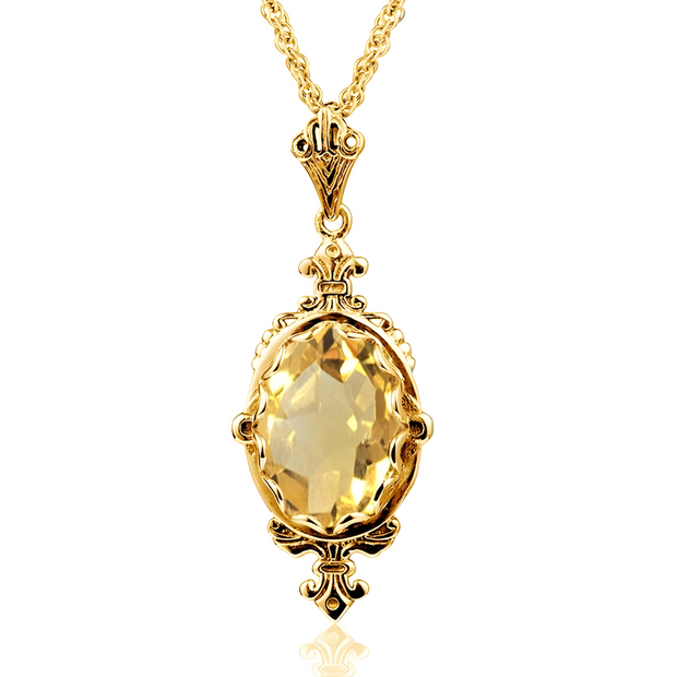 Collier Éclatant en Citrine - Goutte d'Or | Bijoux Chakra
