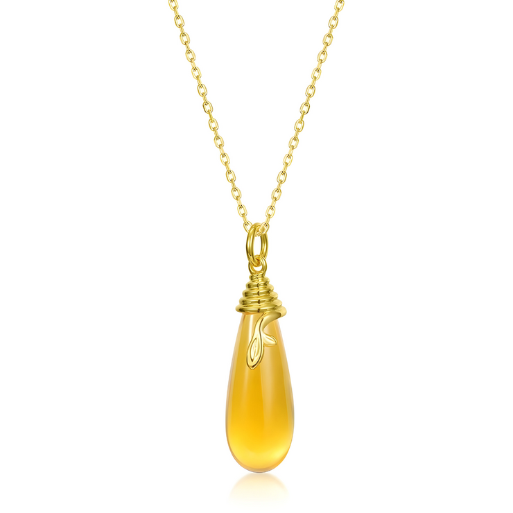 Collier en Citrine - Éclat Doré Luxueux | Bijoux Chakra