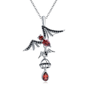 Collier Éblouissant en Grenat - Aile Nocturne | Bijoux Chakra