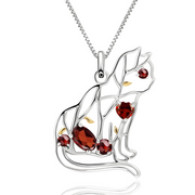 Collier Éclatant Grenat - Félin Pourpre | Bijoux Chakra