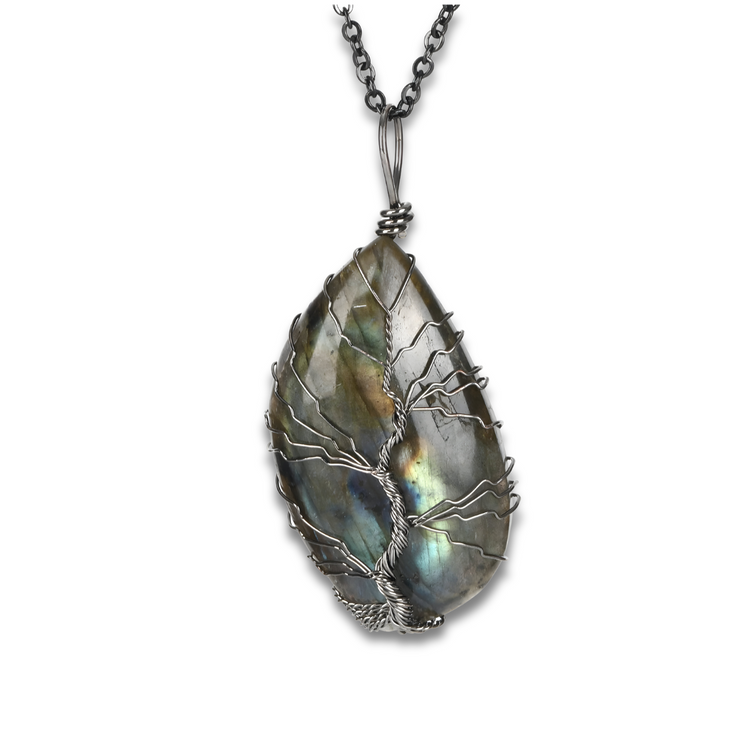 Élégant Collier en Argent avec Labradorite - Aurora Mystica | Bijoux Chakra