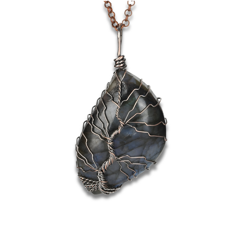 Élégant Collier en Argent avec Labradorite - Reflet Argenté | Bijoux Chakra