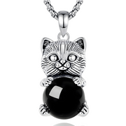 Collier Obsidienne - Éclat Sombre Miaou | Bijoux Chakra