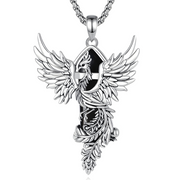 Collier Spectaculaire en Obsidienne - Phénix Lumineux en Obsidienne | Bijoux Chakra