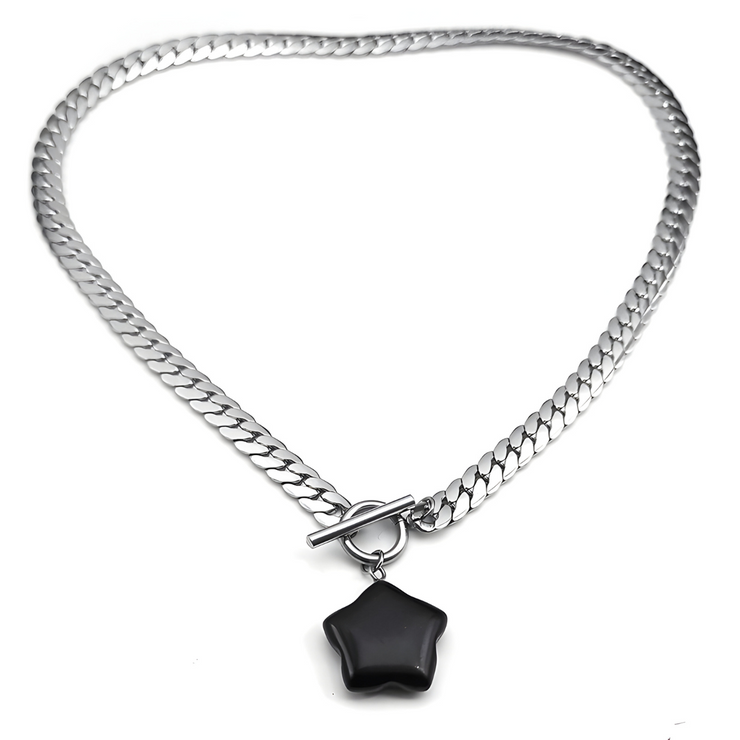 Collier Étoilé en Obsidienne - Éclat Céleste | Bijoux Chakra