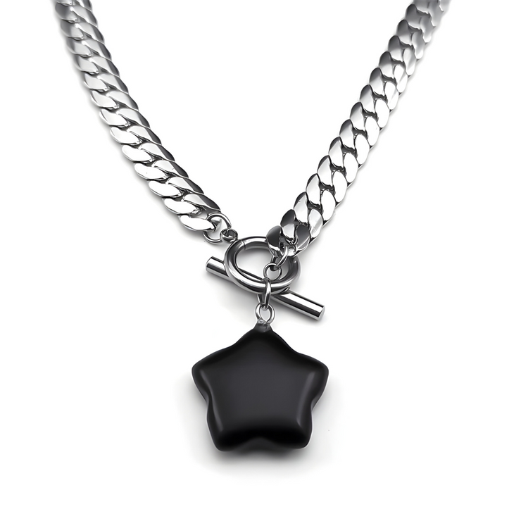 Collier Étoilé en Obsidienne - Éclat Céleste | Bijoux Chakra
