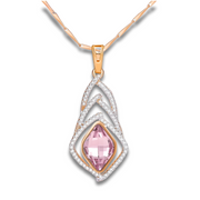 Charmant Collier Pendule en Quartz Rose - Reflets de Givre | Bijoux Chakra