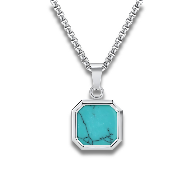 Collier Argenté avec Turquoise - Éclat Océanique Céleste | Bijoux Chakra