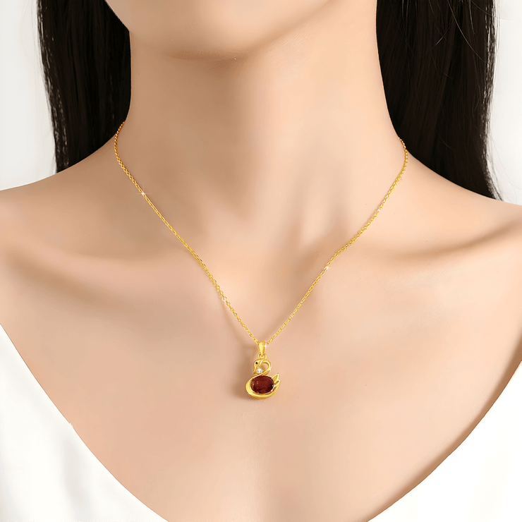 Collier Éclatant en Grenat - Canard Carmin | Bijoux Chakra
