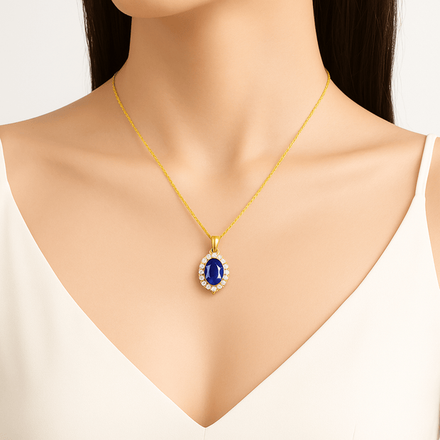 Élégant Collier en Argent avec Lapis Lazuli - Tortue d’Orient | Bijoux Chakra