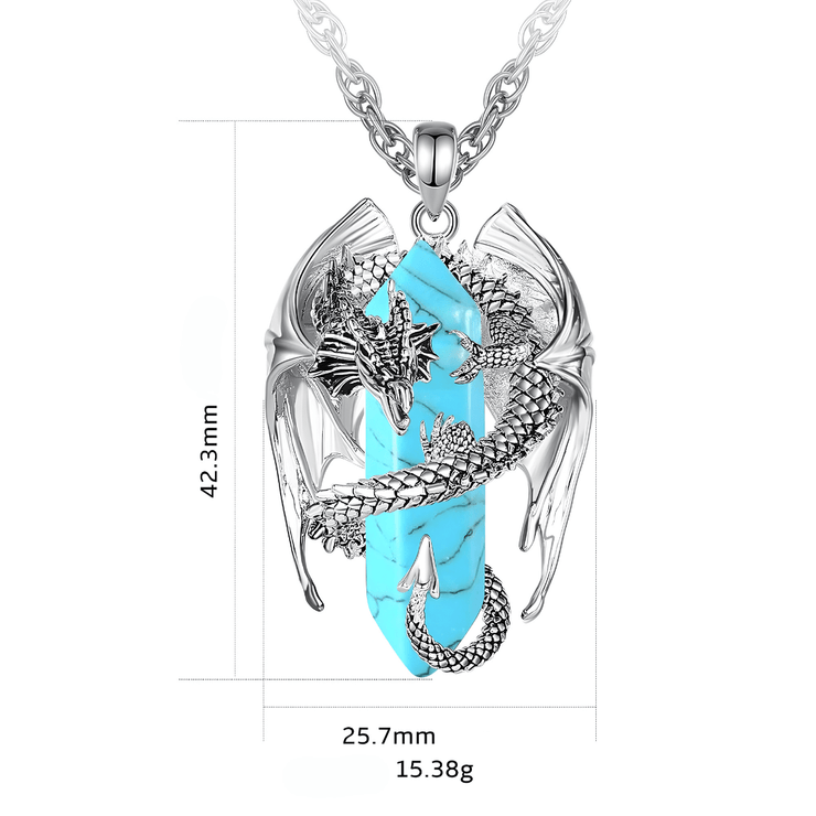 Collier Fantaisie en Turquoise - Éclat du Dragon Azuré | Bijoux Chakra