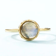 Bague Éclatante "Goutte de Lune" en Pierre de Lune Labradorite | Bijoux Chakra