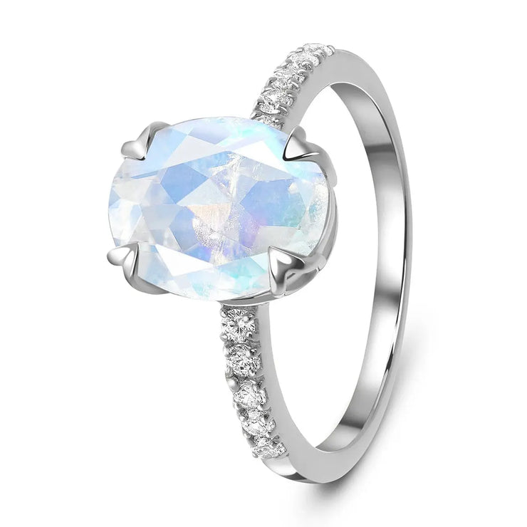 Bague Arc-en-Ciel en Pierre de Lune "Polyvalence" | Bijoux Chakra