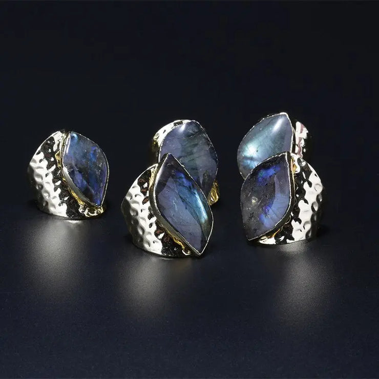 Bague Envoûtante en Pierre de Lune Labradorite "Jupiter" | Bijoux Chakra