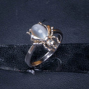 Anneau en Argent avec Pierre de Lune "Luciole" Éclatant | Bijoux Chakra