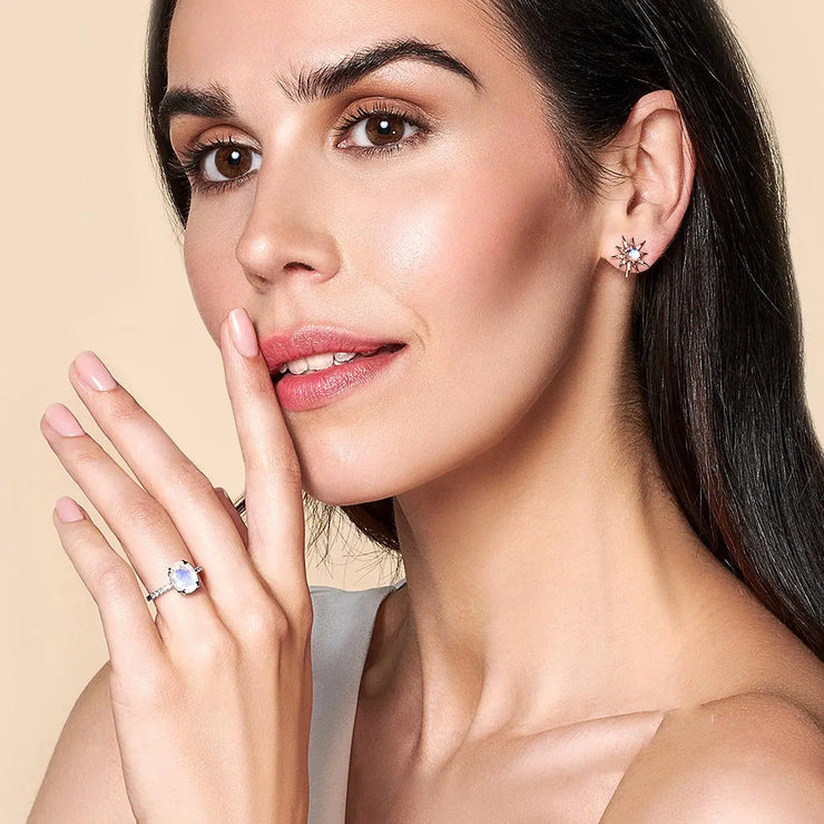 Bague Arc-en-Ciel en Pierre de Lune "Polyvalence" | Bijoux Chakra