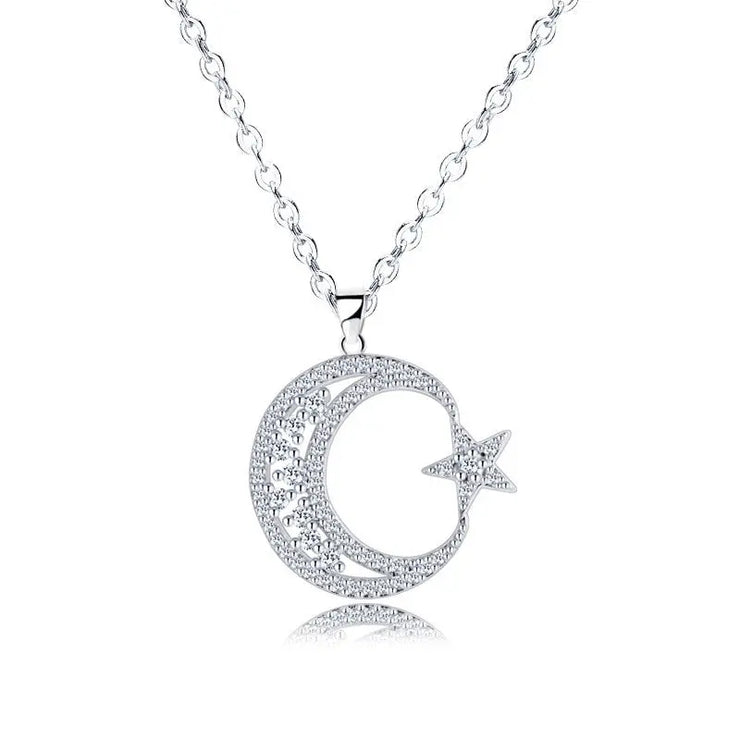 Collier "Aurore" Lune Enchantée et Étoiles Scintillantes | Bijoux Chakra