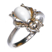 Anneau en Argent avec Pierre de Lune "Luciole" Éclatant | Bijoux Chakra