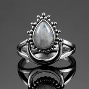 Bague en Argent 925 avec Pierre de Lune "Empathie" | Bijoux Chakra