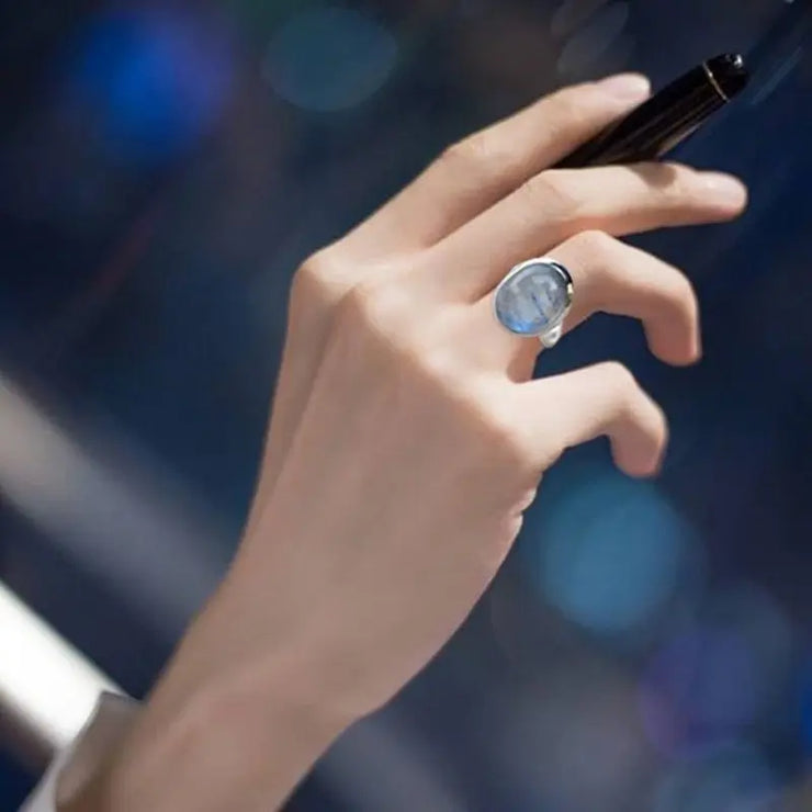 Bague Vintage en Pierre de Lune "Renaissance Éternelle" | Bijoux Chakra
