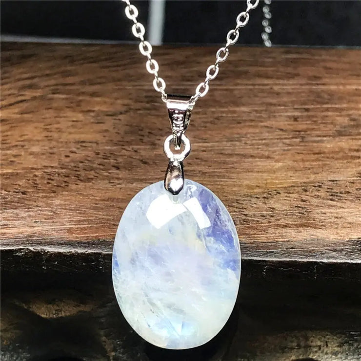 Pendentif Apaisant en Pierre de Lune "Azur de Sérénité" | Bijoux Chakra