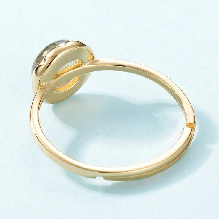 Bague Éclatante "Goutte de Lune" en Pierre de Lune Labradorite | Bijoux Chakra