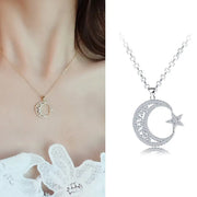 Collier "Aurore" Lune Enchantée et Étoiles Scintillantes | Bijoux Chakra