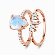 Anneau Éclatant en Pierre de Lune "Princesse" | Bijoux Chakra