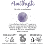 Élégant Bracelet en Améthyste et Cristal de Roche - Voile de Lavande | Bijoux Chakra