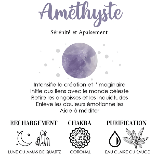 Collier Éclatant en Améthyste Brute - Fleur Pourpre | Bijoux Chakra