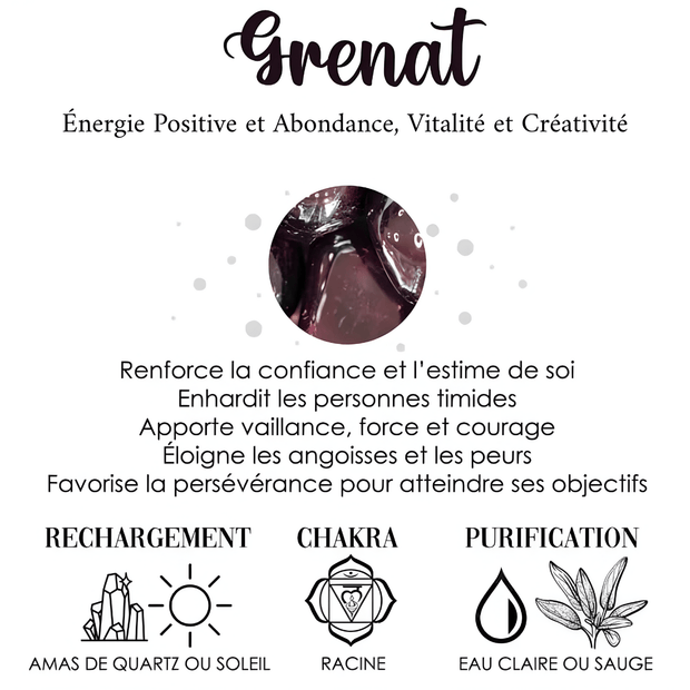 Élégante Bague Grenat et Diamant - Pierre Pourpre Envoûtante | Bijoux Chakra