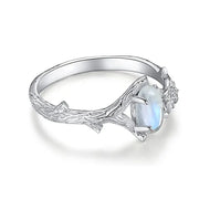 Bague Éblouissante en Argent avec Pierre de Lune "Rose du Vent" | Bijoux Chakra