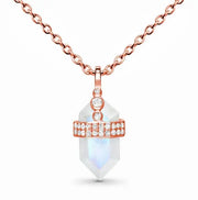 Pendentif Éclatant en Pierre de Lune "Cristal Sculpté" | Bijoux Chakra