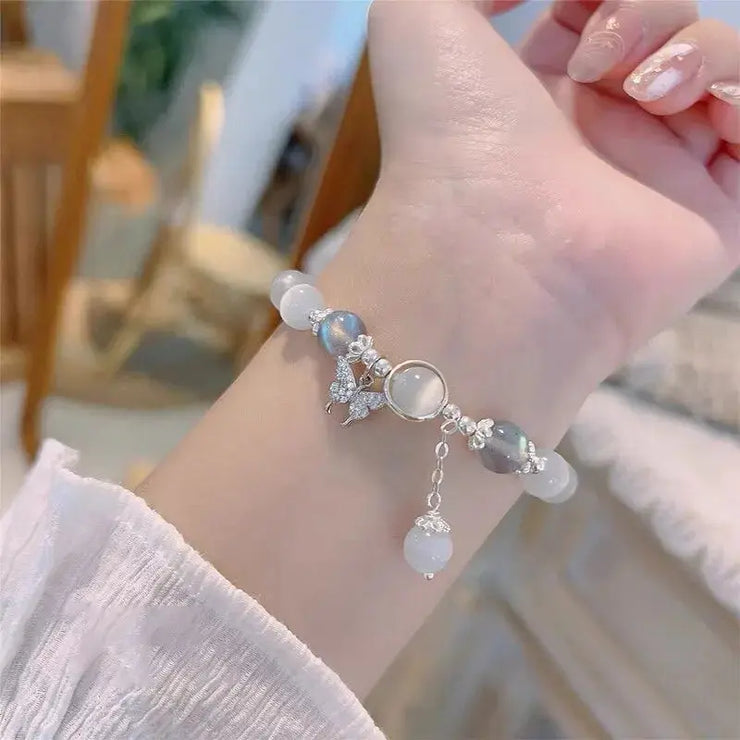 Bracelet Éclatant en Pierre de Lune "Papillonne" | Bijoux Chakra