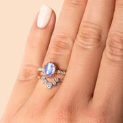 Bague Éblouissante en Pierre de Lune Duo Royal | Bijoux Chakra