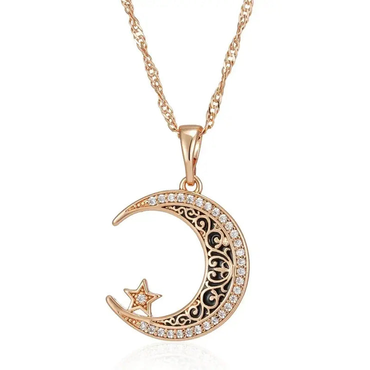 Collier Éclatant Lune & Étoile "Mille Feux" | Bijoux Chakra