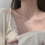 Collier Lune Éclat d'Argent Nocturne | Bijoux Chakra