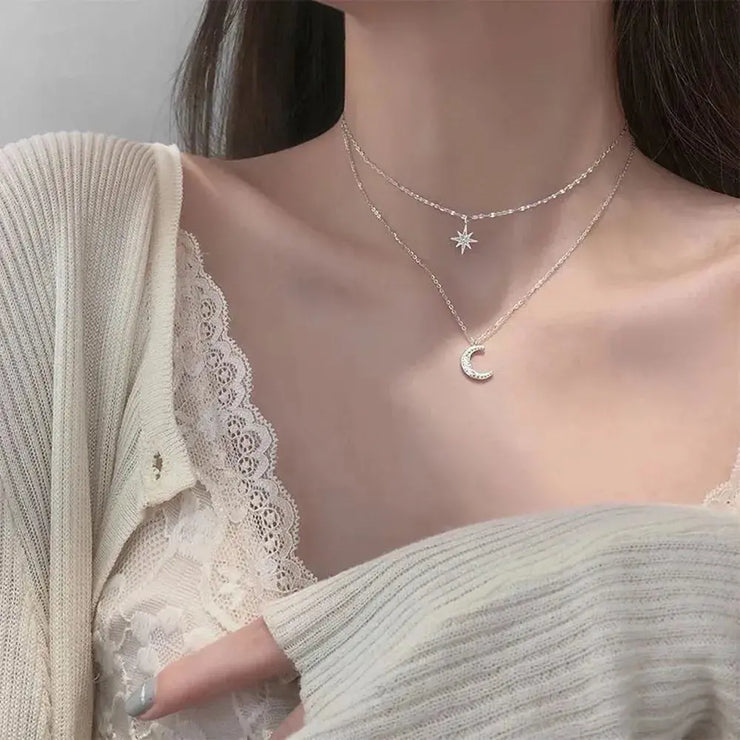 Collier Lune Éclat d'Argent Nocturne | Bijoux Chakra