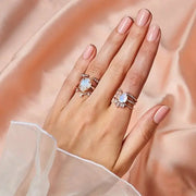 Trio Éclatant de Bagues en Pierre de Lune Brute | Bijoux Chakra