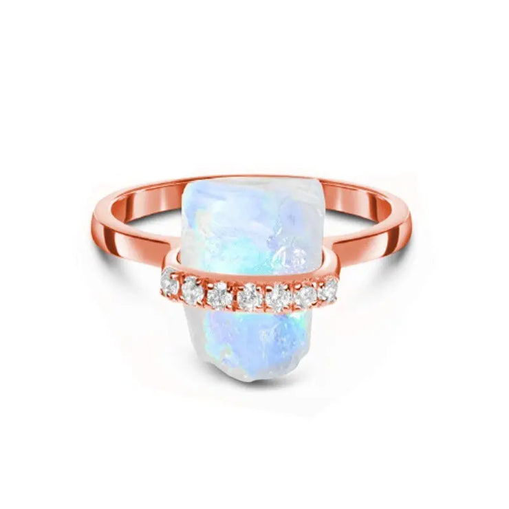 Bague "Sauvage" avec Pierre de Lune Éclatante | Bijoux Chakra