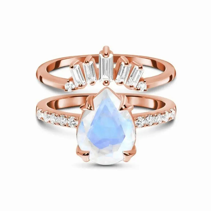 Anneau Éclatant en Pierre de Lune "Princesse" | Bijoux Chakra