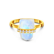Bague "Sauvage" avec Pierre de Lune Éclatante | Bijoux Chakra