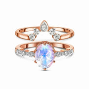 Bague Éblouissante en Pierre de Lune Duo Royal | Bijoux Chakra