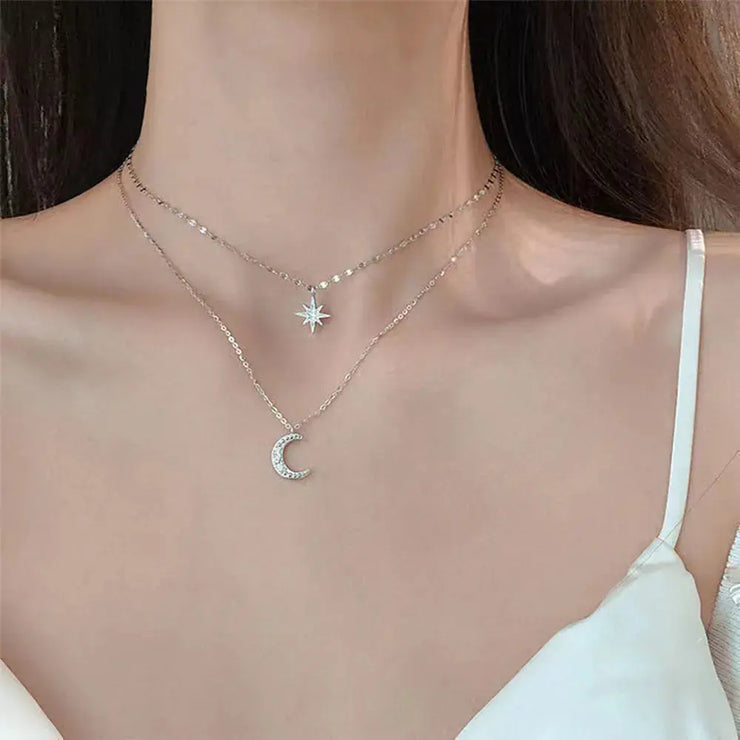 Collier Lune Éclat d'Argent Nocturne | Bijoux Chakra