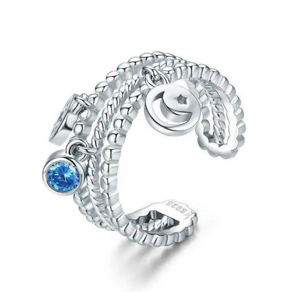 Bague Lune Réglable "Éclat Militaire" | Bijoux Chakra