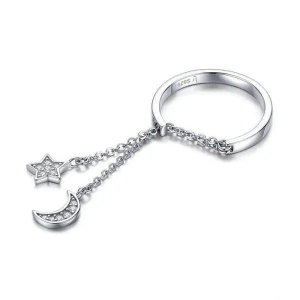 Anneau Lune Chaîne "Nuit Étoilée" | Bijoux Chakra
