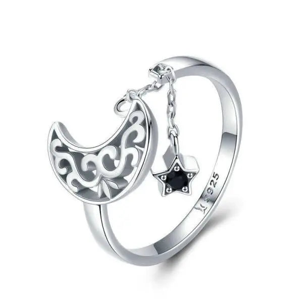 Anneau en Argent "Boréale" et Chaîne Lunaire | Bijoux Chakra