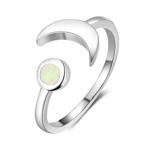 Anneau envoûtant "Aimée" avec Lune et Opale | Bijoux Chakra
