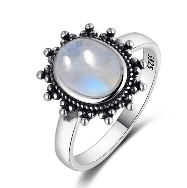 Bague en Argent avec Pierre de Lune "Éclat de Féminité" | Bijoux Chakra